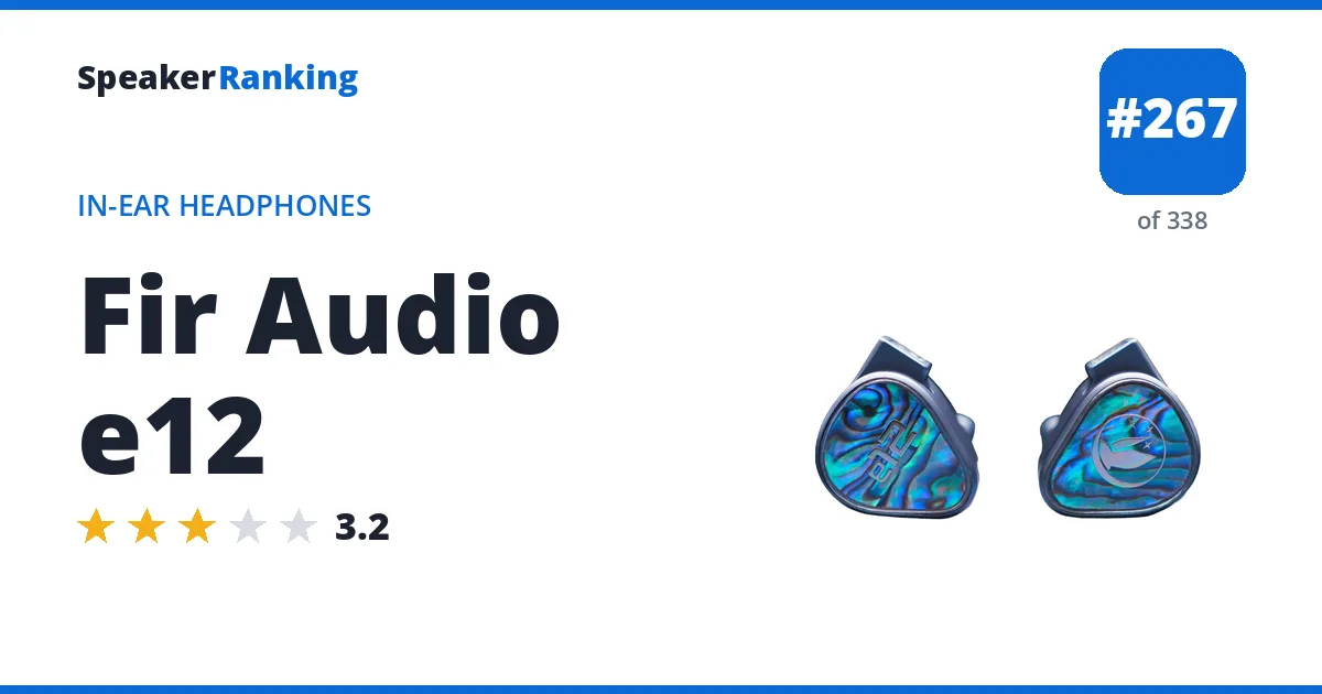 Fir Audio e12 - ranked #226 of 297 In-Ear Headphones · Editor's rating 3.2/5
