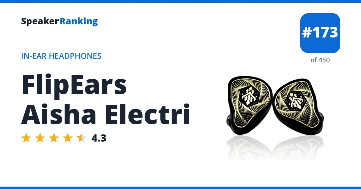 FlipEars Aisha Electri - ranked #173 of 421 In-Ear Headphones · Editor's rating 4.3/5