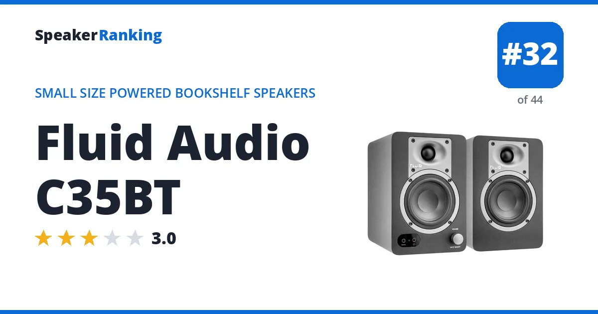 Fluid Audio C35BT - ranked #32 of 44 Small Size Powered Bookshelf Speakers · Editor's rating 3/5