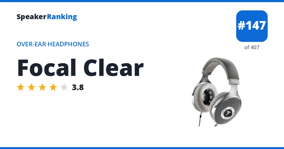 Focal Clear - ranked #147 of 382 Over-Ear Headphones · Editor's rating 3.8/5