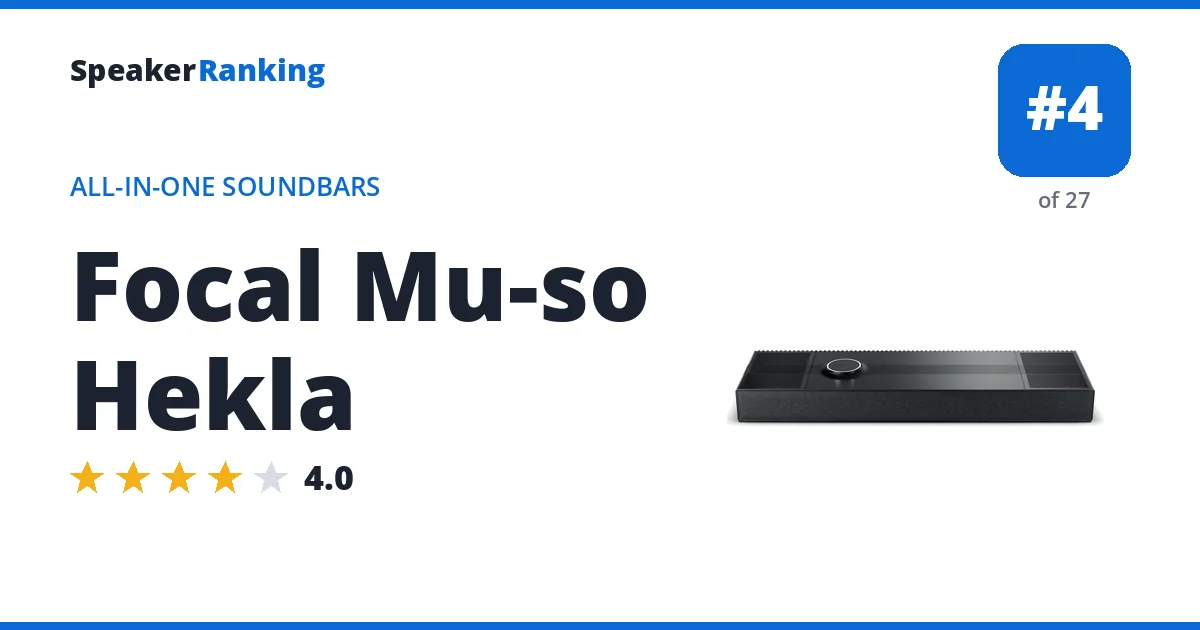 Focal Mu-so Hekla · Editor's rating 4/5, ranked #4 of 27 All-in-One Soundbars