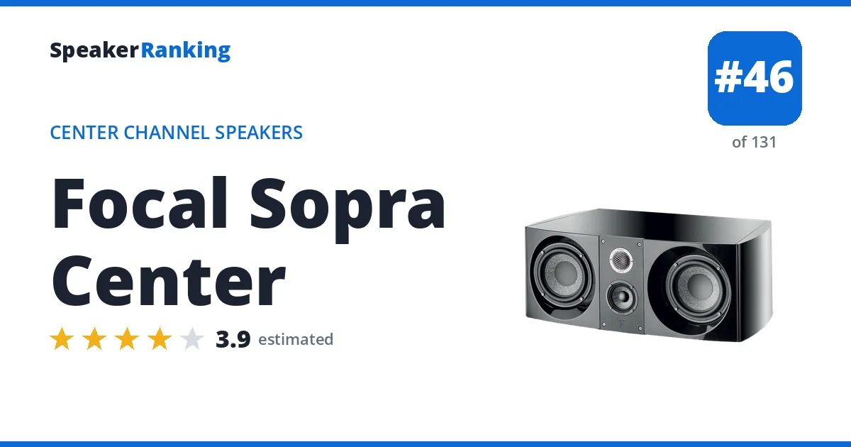 Focal Sopra Center - ranked #46 of 131 Center Channel Speakers · Editor's rating 3.9/5