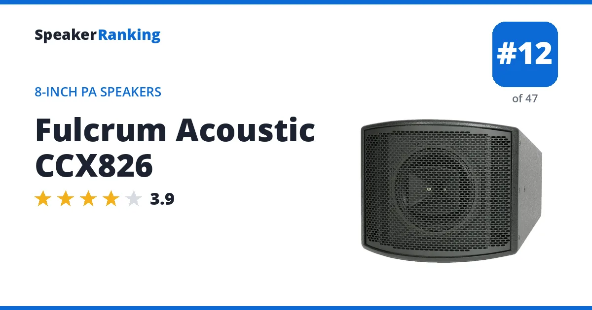 Fulcrum Acoustic CCX826 - ranked #12 of 47 8-Inch PA Speakers · Editor's rating 3.9/5