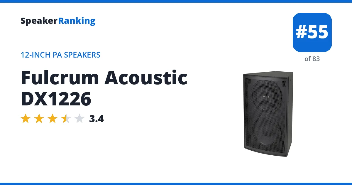 Fulcrum Acoustic DX1226 - ranked #55 of 83 12-Inch PA Speakers · Editor's rating 3.4/5