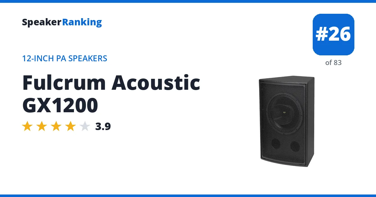 Fulcrum Acoustic GX1200 - ranked #26 of 83 12-Inch PA Speakers · Editor's rating 3.9/5