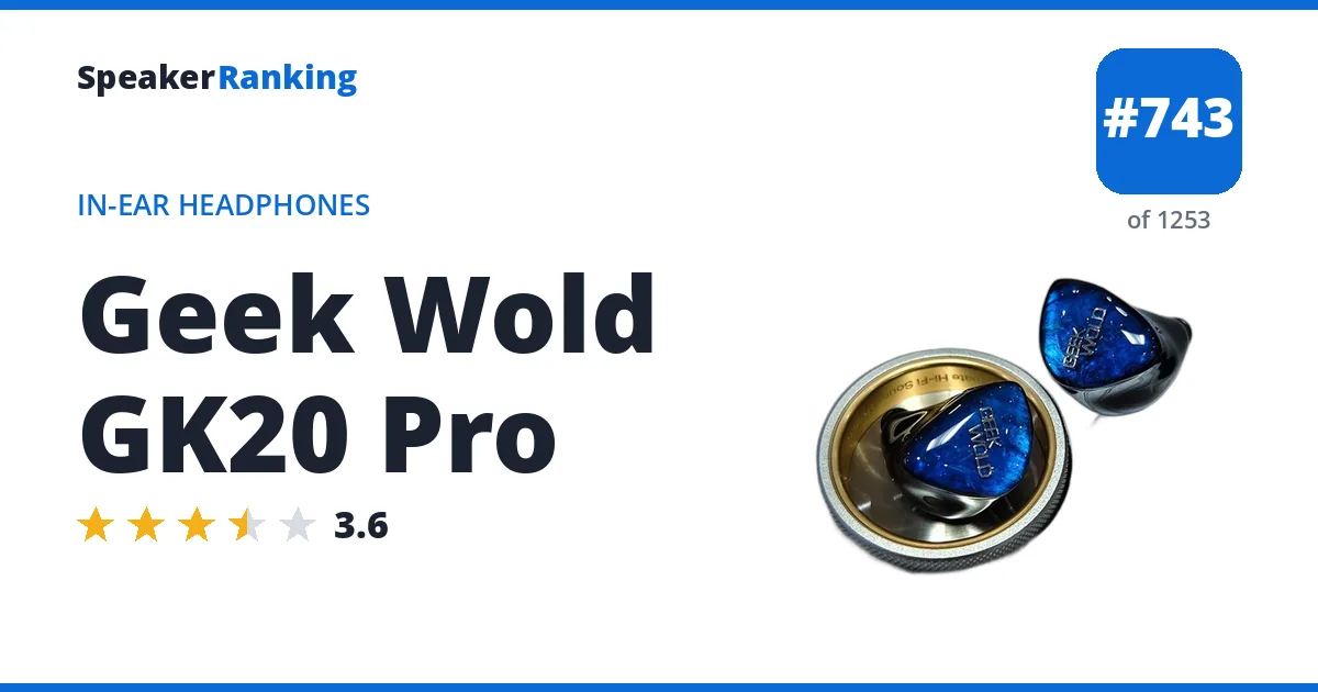 Geek Wold GK20 Pro - ranked #743 of 1253 In-Ear Headphones · Editor's rating 3.6/5