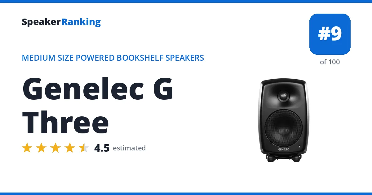 Genelec G Three - ranked #9 of 100 Medium Size Powered Bookshelf Speakers · Editor's rating 4.5/5