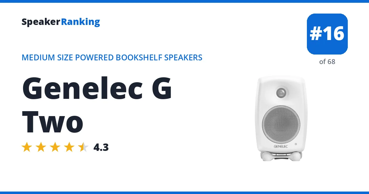 Genelec G Two - ranked #16 of 68 Medium Size Powered Bookshelf Speakers · Editor's rating 4.3/5