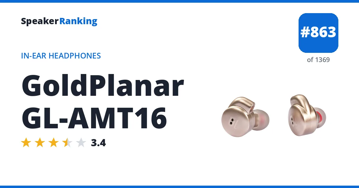 GoldPlanar GL-AMT16 - ranked #863 of 1369 In-Ear Headphones · Editor's rating 3.4/5
