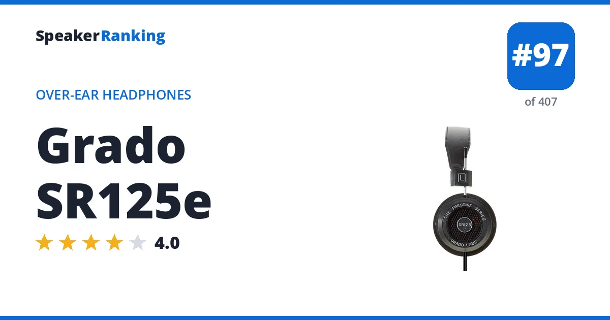 Grado SR125e - ranked #97 of 382 Over-Ear Headphones · Editor's rating 4/5