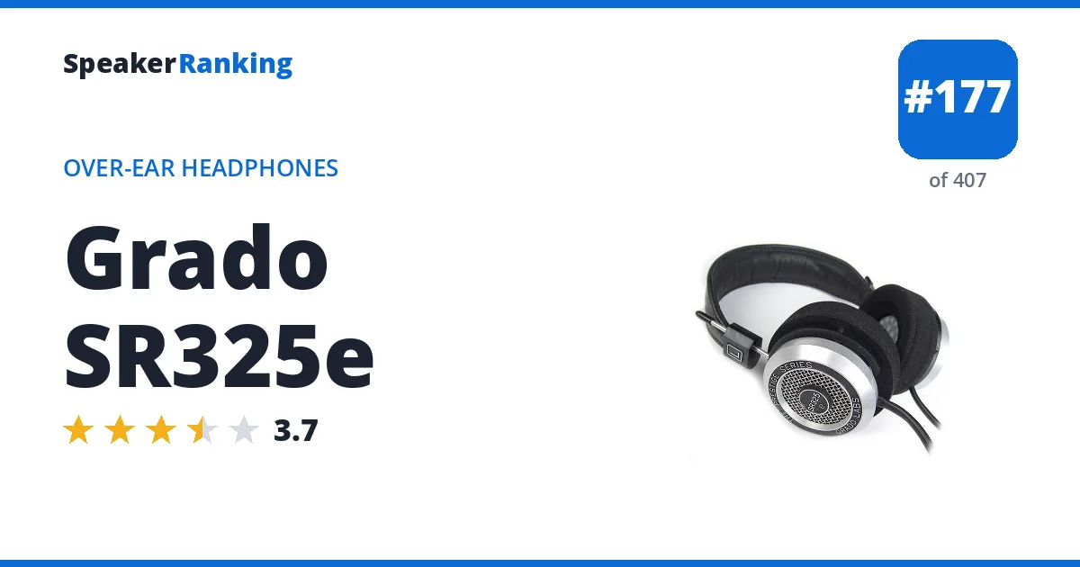 Grado SR325e - ranked #177 of 382 Over-Ear Headphones · Editor's rating 3.7/5
