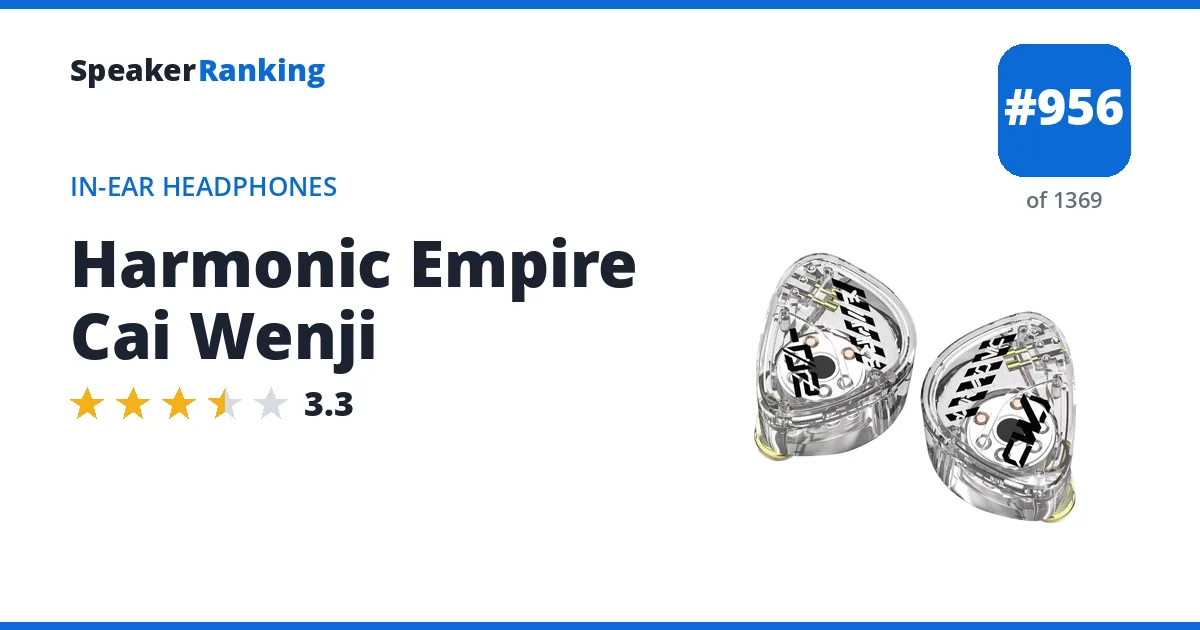 Harmonic Empire Cai Wenji - ranked #956 of 1369 In-Ear Headphones · Editor's rating 3.3/5