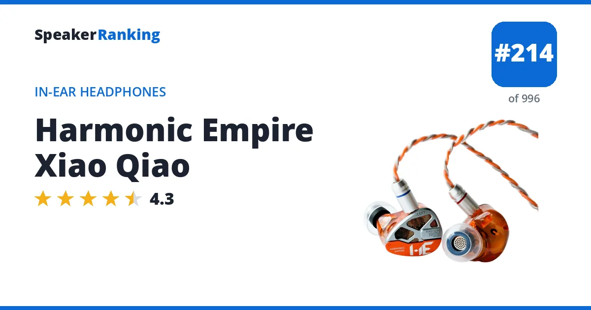 Harmonic Empire Xiao Qiao - ranked #214 of 996 In-Ear Headphones · Editor's rating 4.3/5