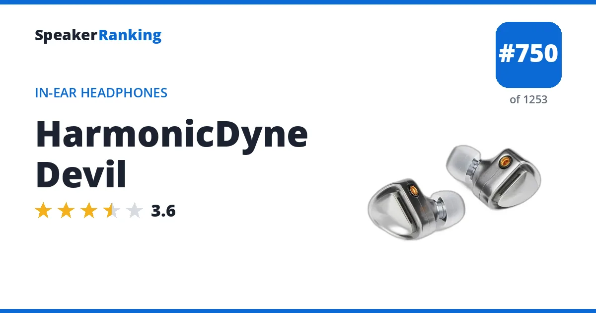HarmonicDyne Devil - ranked #750 of 1253 In-Ear Headphones · Editor's rating 3.6/5