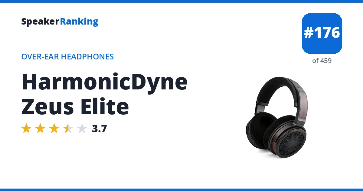 HarmonicDyne Zeus Elite - ranked #176 of 459 Over-Ear Headphones · Editor's rating 3.7/5