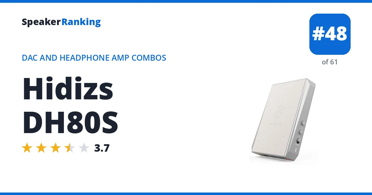 Hidizs DH80S - ranked #48 of 61 DAC and Headphone Amp Combos · Editor's rating 3.7/5