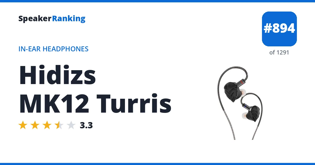 Hidizs MK12 Turris - ranked #894 of 1291 In-Ear Headphones · Editor's rating 3.3/5