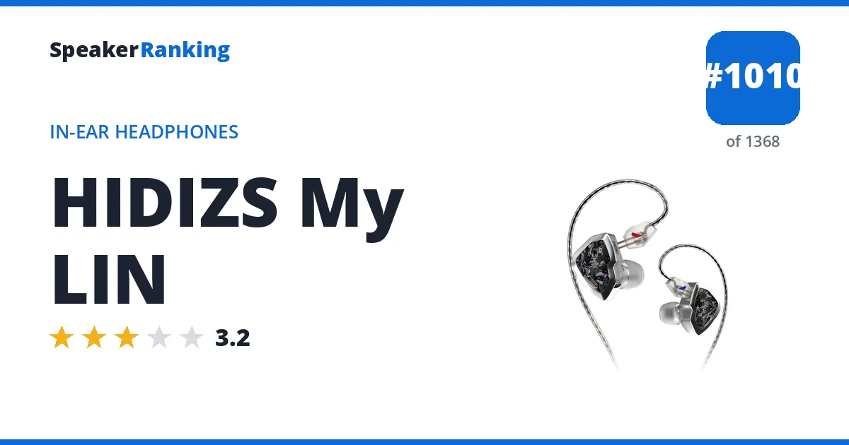 HIDIZS My LIN - ranked #1011 of 1369 In-Ear Headphones · Editor's rating 3.2/5