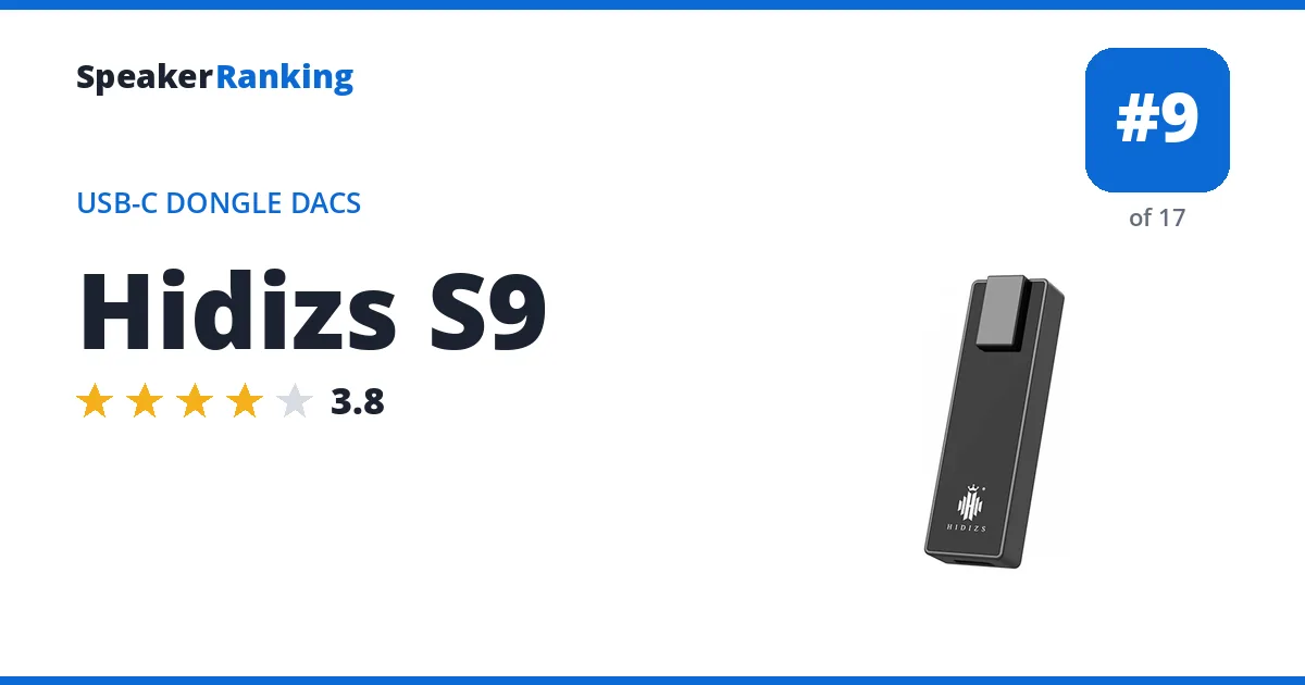 Hidizs S9 - ranked #9 of 17 USB-C Dongle DACs · Editor's rating 3.8/5