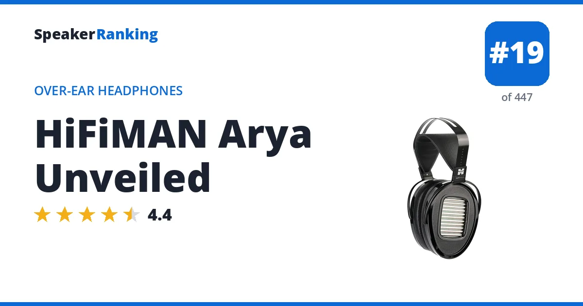 HiFiMAN Arya Unveiled - ranked #19 of 447 Over-Ear Headphones · Editor's rating 4.4/5
