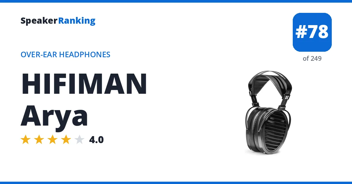 HIFIMAN Arya - ranked #78 of 249 Over-Ear Headphones · Editor's rating 4/5