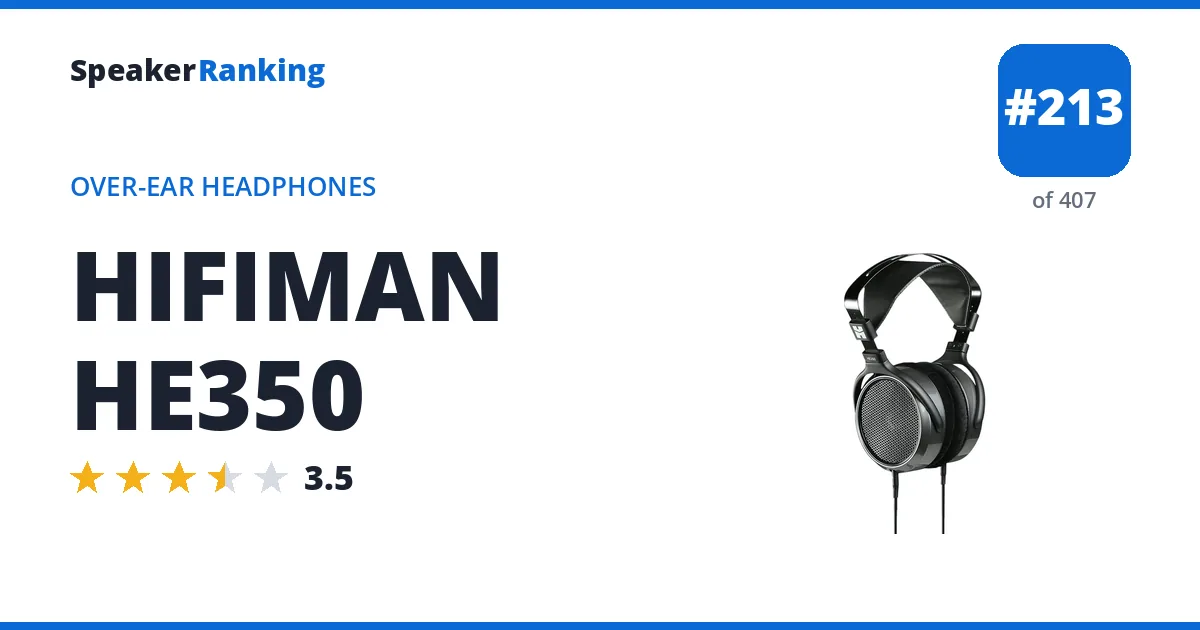 HIFIMAN HE350 - ranked #213 of 382 Over-Ear Headphones · Editor's rating 3.5/5