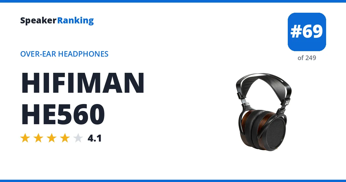 HIFIMAN HE560 - ranked #69 of 249 Over-Ear Headphones · Editor's rating 4.1/5
