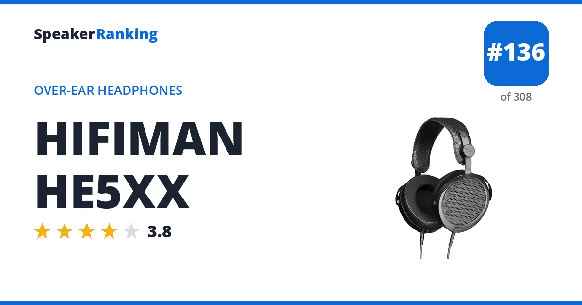 HIFIMAN HE5XX - ranked #136 of 308 Over-Ear Headphones · Editor's rating 3.8/5