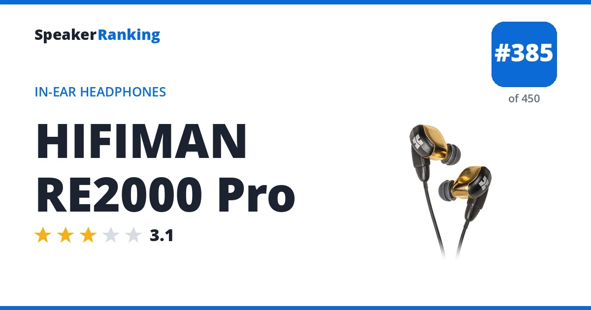HIFIMAN RE2000 Pro - ranked #232 of 297 In-Ear Headphones · Editor's rating 3.1/5