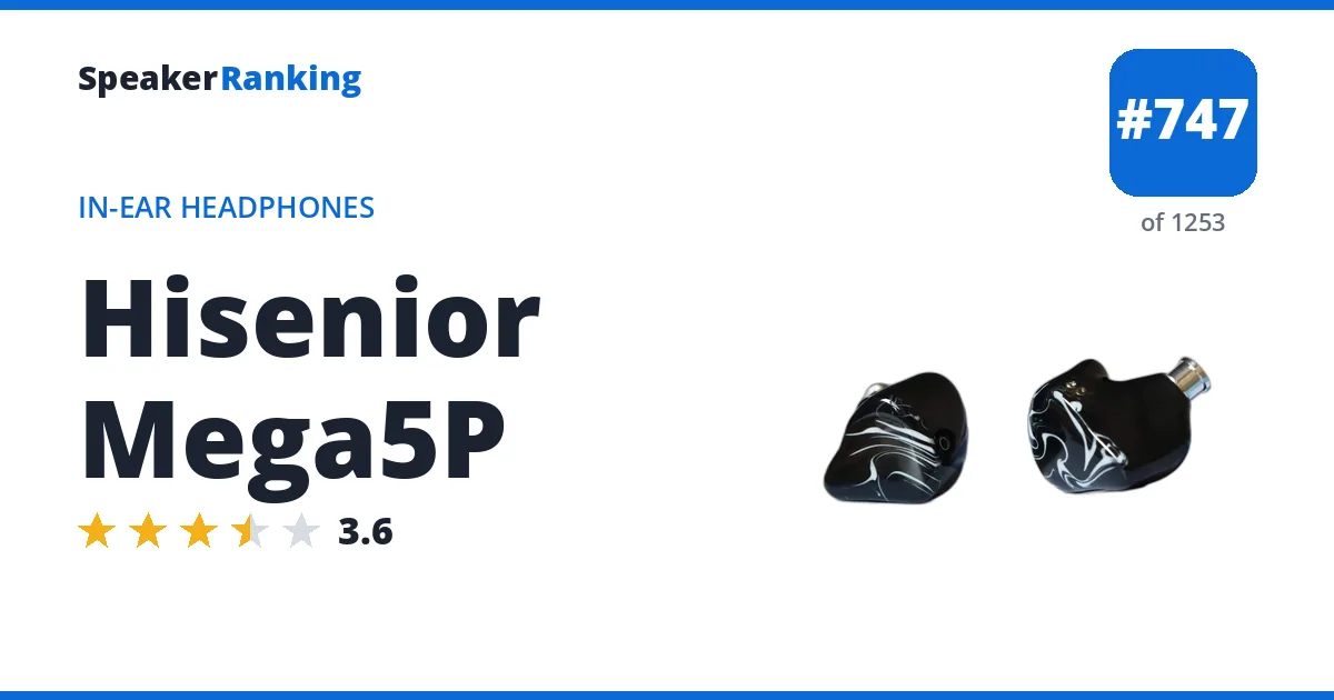 Hisenior Mega5P - ranked #747 of 1253 In-Ear Headphones · Editor's rating 3.6/5
