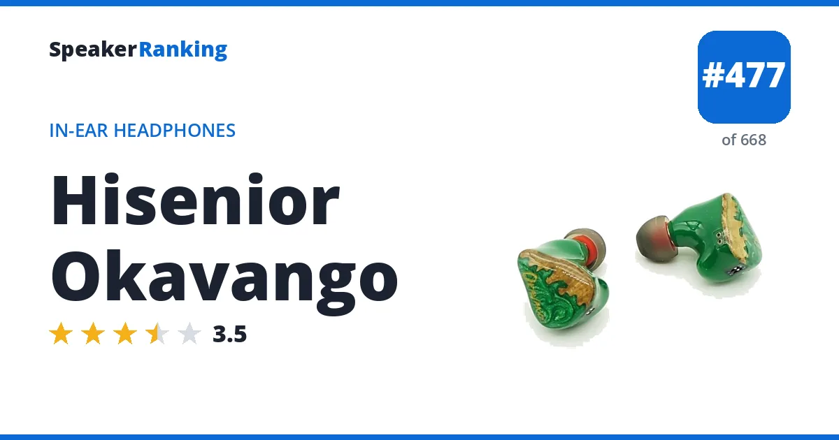 Hisenior Okavango - ranked #473 of 657 In-Ear Headphones · Editor's rating 3.5/5
