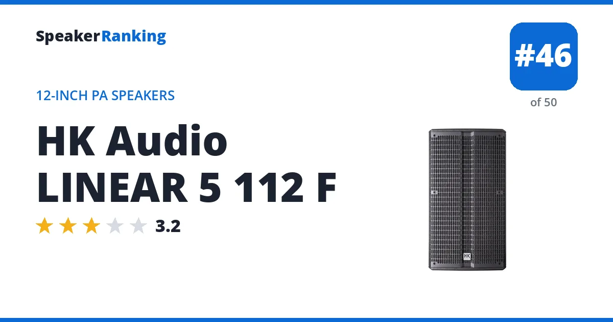 HK Audio LINEAR 5 112 F - ranked #46 of 50 12-Inch PA Speakers · Editor's rating 3.2/5