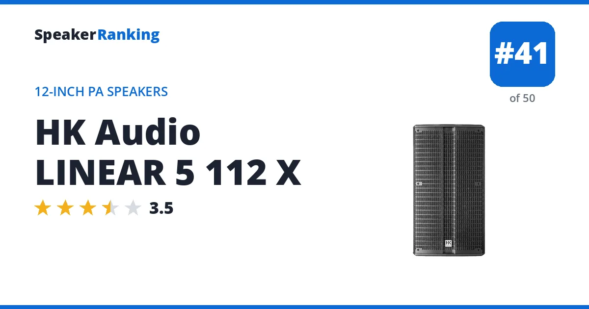 HK Audio LINEAR 5 112 X - ranked #41 of 50 12-Inch PA Speakers · Editor's rating 3.5/5