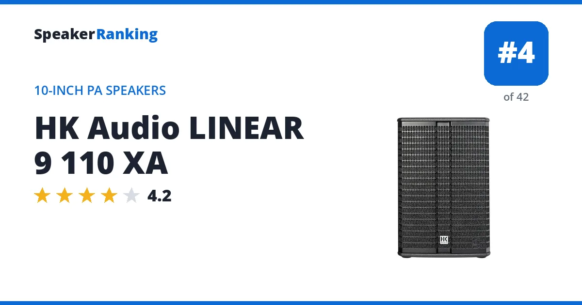HK Audio LINEAR 9 110 XA · Editor's rating 4.2/5, ranked #4 of 42 10-Inch PA Speakers