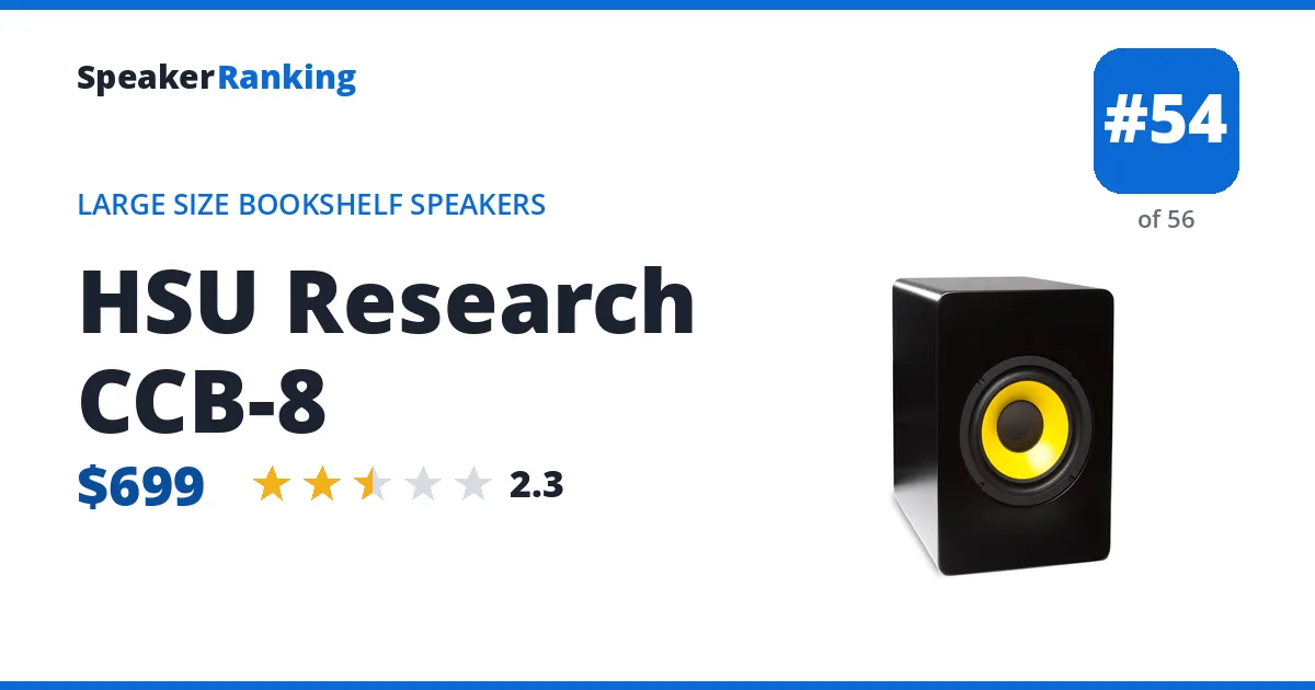 HSU Research CCB-8 - ranked #54 of 56 Large Size Bookshelf Speakers · Editor's rating 2.3/5