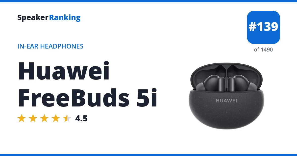 Huawei FreeBuds 5i - ranked #139 of 1490 In-Ear Headphones · Editor's rating 4.5/5
