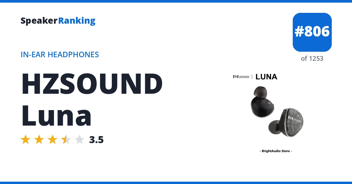 HZSOUND Luna - ranked #806 of 1253 In-Ear Headphones · Editor's rating 3.5/5