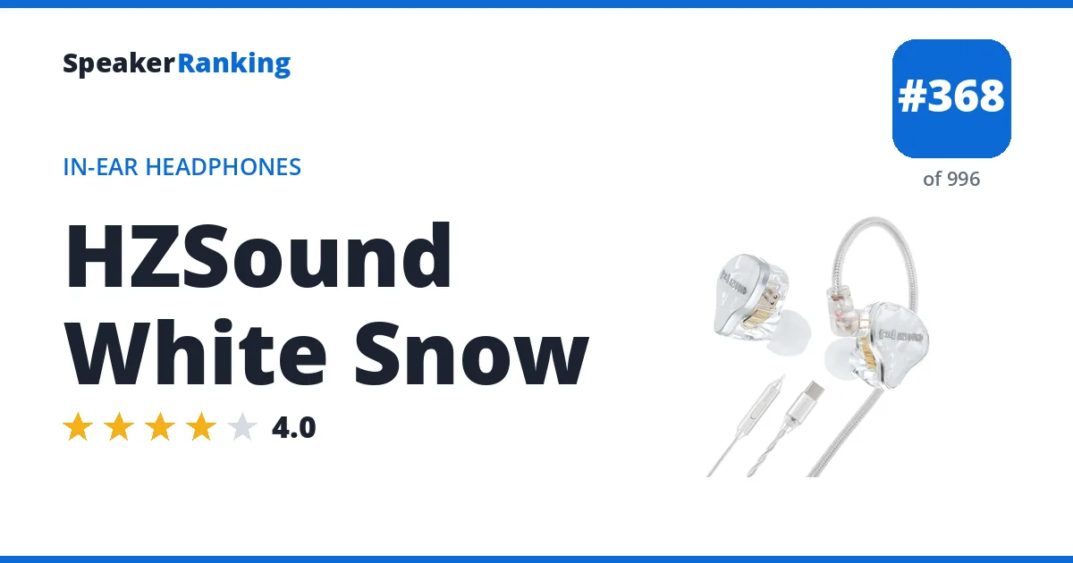 HZSound White Snow - ranked #368 of 996 In-Ear Headphones · Editor's rating 4/5
