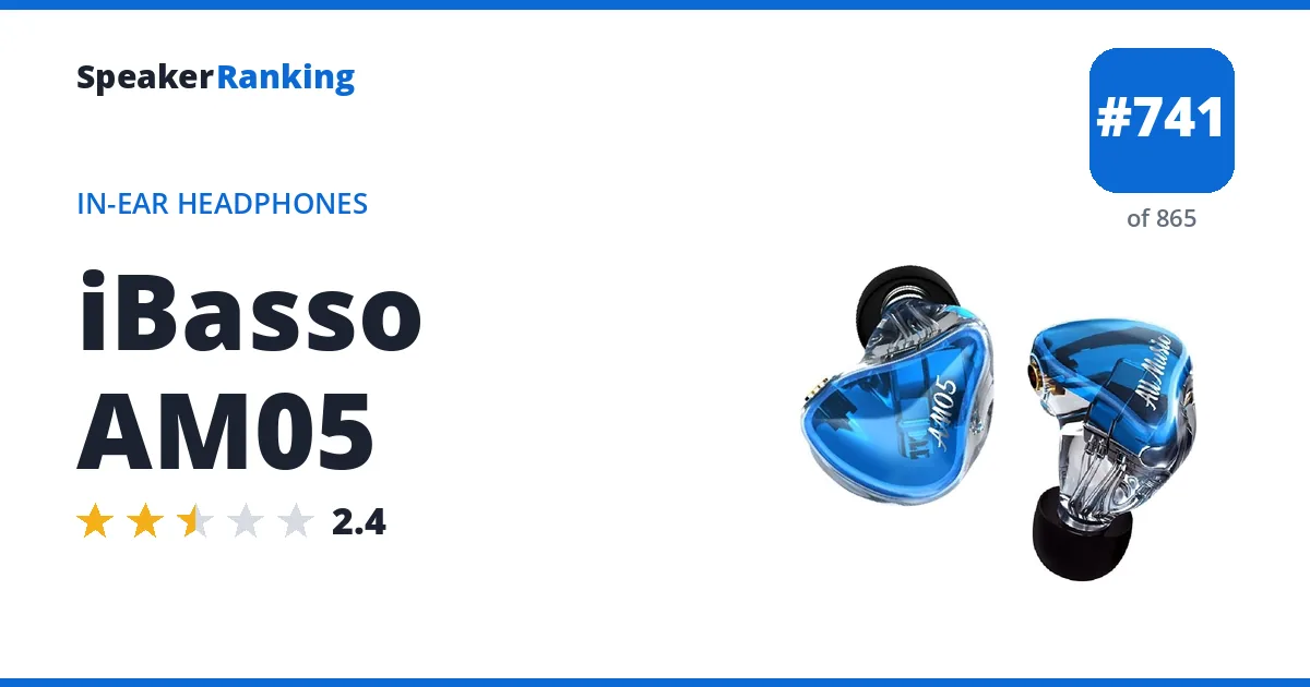 iBasso AM05 - ranked #741 of 865 In-Ear Headphones · Editor's rating 2.4/5