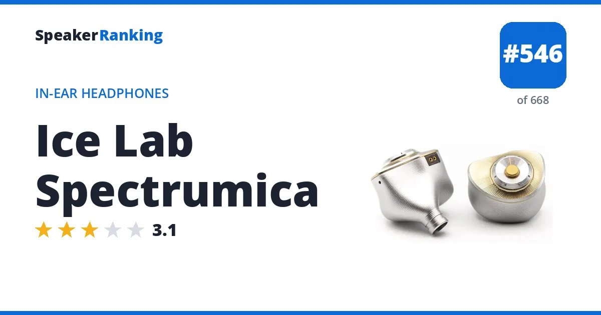 Ice Lab Spectrumica - ranked #542 of 657 In-Ear Headphones · Editor's rating 3.1/5