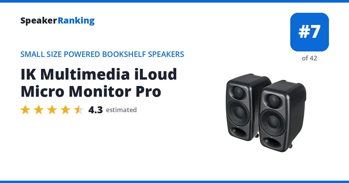 IK Multimedia iLoud Micro Monitor Pro - ranked #7 of 42 Small Size Powered Bookshelf Speakers · Editor's rating 4.3/5