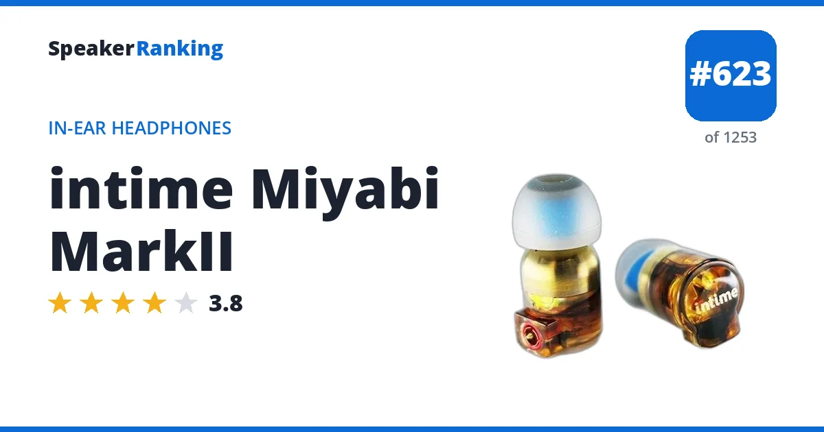 intime Miyabi MarkII - ranked #623 of 1253 In-Ear Headphones · Editor's rating 3.8/5