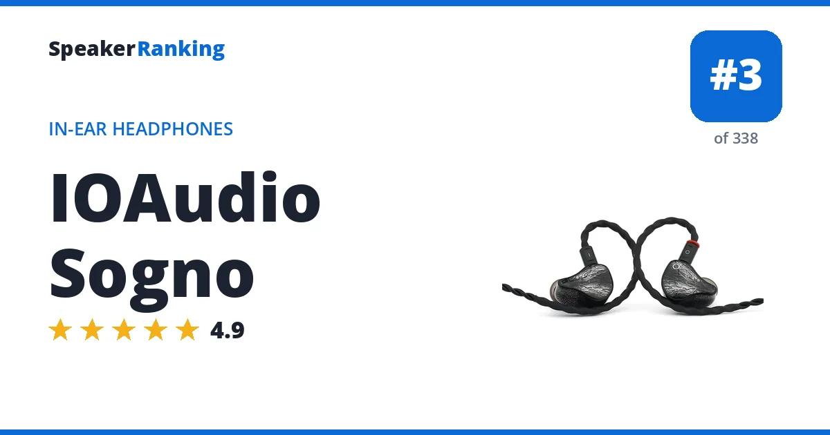 IOAudio Sogno - ranked #3 of 297 In-Ear Headphones · Editor's rating 4.9/5