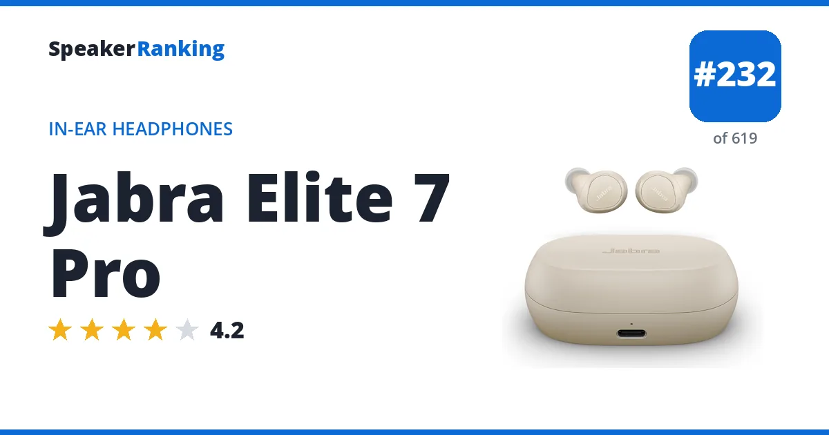 Jabra Elite 7 Pro - ranked #226 of 584 In-Ear Headphones · Editor's rating 4.2/5