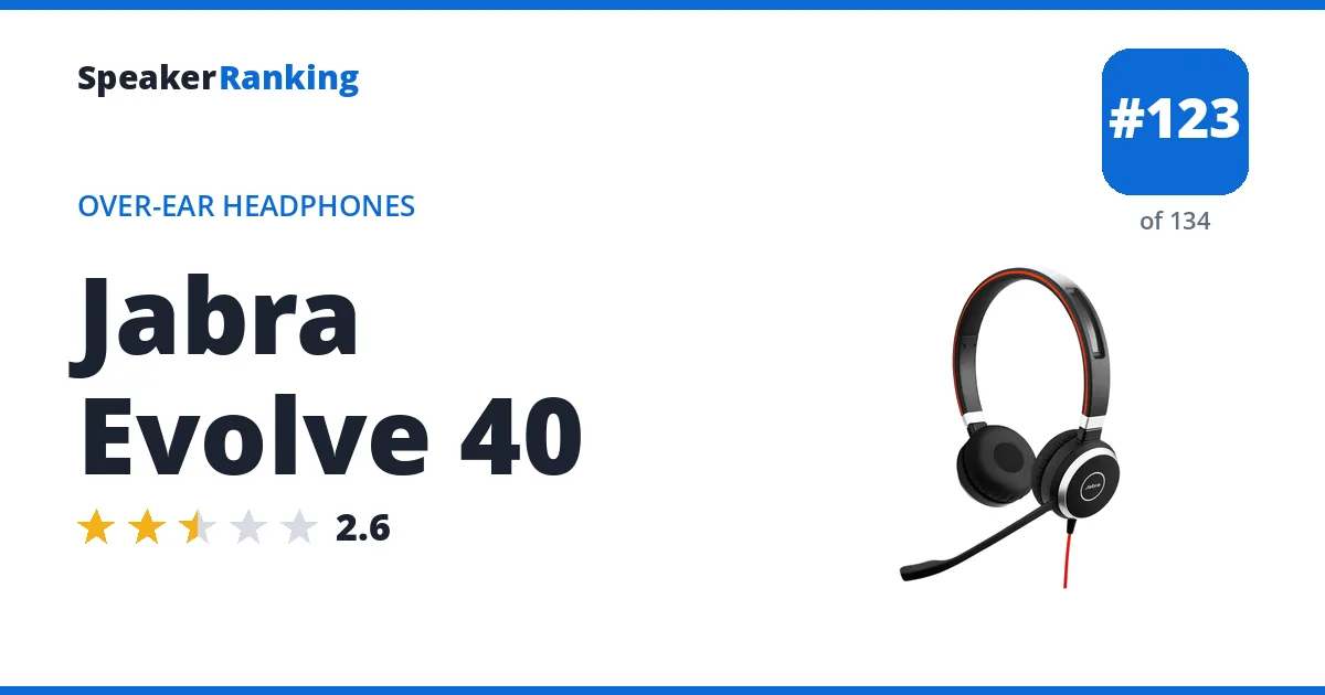 Jabra Evolve 40 ranking card
