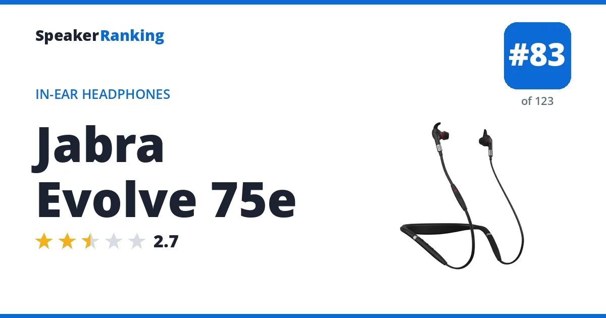 Jabra Evolve 75e - ranked #81 of 115 In-Ear Headphones · Editor's rating 2.7/5