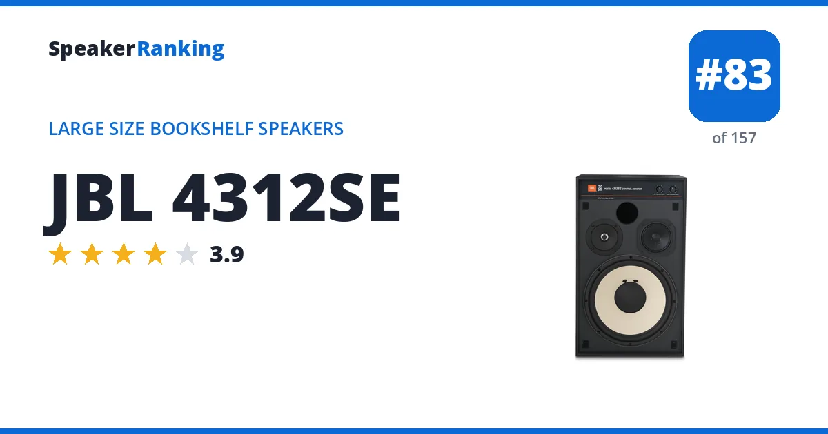 JBL 4312SE - ranked #83 of 157 Large Size Bookshelf Speakers · Editor's rating 3.9/5