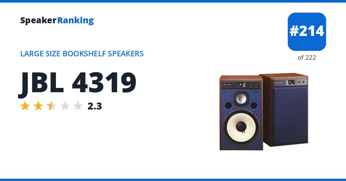 JBL 4319 Review: Ranked #206 of 214