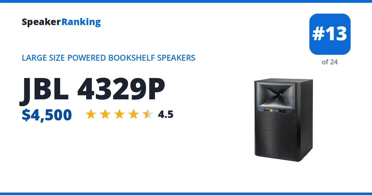 JBL 4329P - ranked #13 of 24 Large Size Powered Bookshelf Speakers · Editor's rating 4.5/5