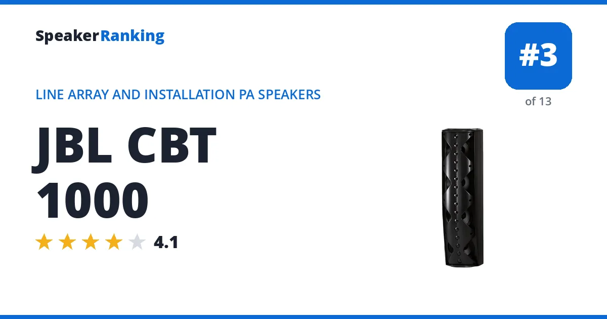 JBL CBT 1000 - ranked #3 of 13 Line Array and Installation PA Speakers · Editor's rating 4.1/5